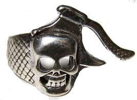 Quality SKULL HEAD WITH HATCHET AXE RING #19 jewelry unisex MENS womens ... - $9.45