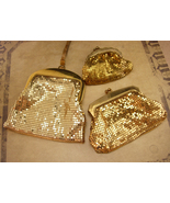 Art deco Gold Flapper purse lot  / vintage Whiting &amp; Davis mesh purse / ... - £129.79 GBP