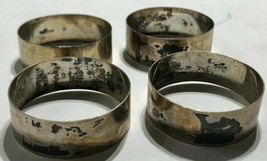 Antique Napkin Serviette Ring Holder Set of 4 Sterling Silver .925  - €82,28 EUR