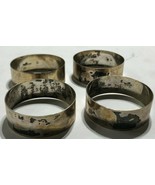 Antique Napkin Serviette Ring Holder Set of 4 Sterling Silver .925  - $1,790.19 MXN