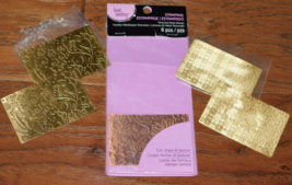 Bead Landing Textured Metal Sheets 6 Pc Stamping Jewelry Making Scrapboo... - $9.89