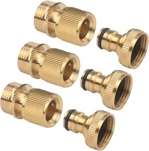 3Sets of Brass Male and Female 3/4 Inch Water Hose Quick Connect Fitting... - £14.67 GBP