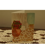 Hand painted blank greeting card greek vase - $5.00