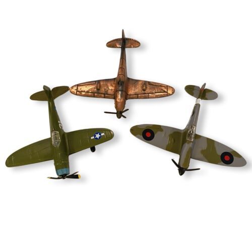 Maisto Thunderbolt + Spitfire Diecast Airplane Toy + P-51 Mustang Sharpener Lot - $14.42