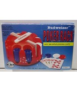 Budweiser Poker Rack with 200 Interlocking Blue &amp; Red Chips - Open Box - £17.10 GBP