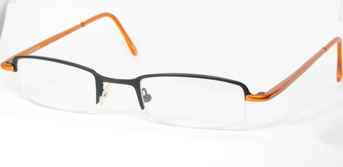 NOS LASSALLE H038-3 Schwarz/Orange Brille Brillengestell 50-22-145mm Ita... - $84.12