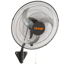 VEVOR Wall Mount Fan, 18 inch, 3-speed High Velocity Max. 4000 CFM, Blac... - $69.99