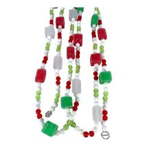 Red White and Green Holiday Gum Drop Candy Christmas Garland String 6 Fe... - $19.78