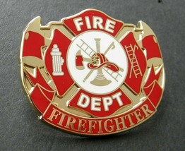 Firefighter Fire Dept Wreath Jacket Lapel Hat Pin Badge 1.5 Inches - £5.09 GBP