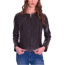 Leather Jacket Women Coat Ladies Womens Size Biker New Real Slim Fit Bla... - £92.26 GBP