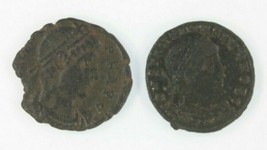 Ancient Roman 2-Coin Lot Emperor Constantine the Great &amp; Emperor Valens - £39.89 GBP