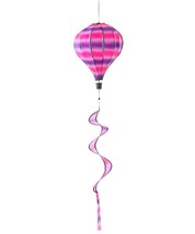 Hot Air Balloon Wind Spinner Pink Purple with Spiral Tail Whimsical Polyester