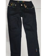 COOGI Australia Womens 3/4 Black Stretch Denim Skinny Jeans Zip Ankle 26x29 - $18.14