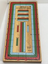 Vintage Wooden Hoyle Cribbage Game Continuous Track With Pegs - $14.01