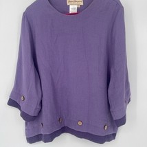 Norm Thompson Lavender Blouse with Button Accents - $282.71 MXN