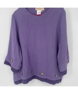 Norm Thompson Lavender Blouse with Button Accents - €12,84 EUR