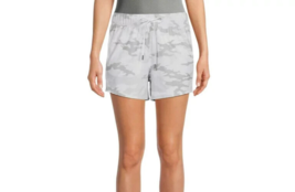 Athletic Works Women&#39;s Shorts Grey Camo LARGE (12-14) Performance Stretch NEW - £10.11 GBP