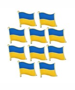 10 UKRAINE FLAG PINS 0.5&quot; Ukrainian Pride Lapel Pin Hat Tie Tack Badge L... - $298.58 MXN