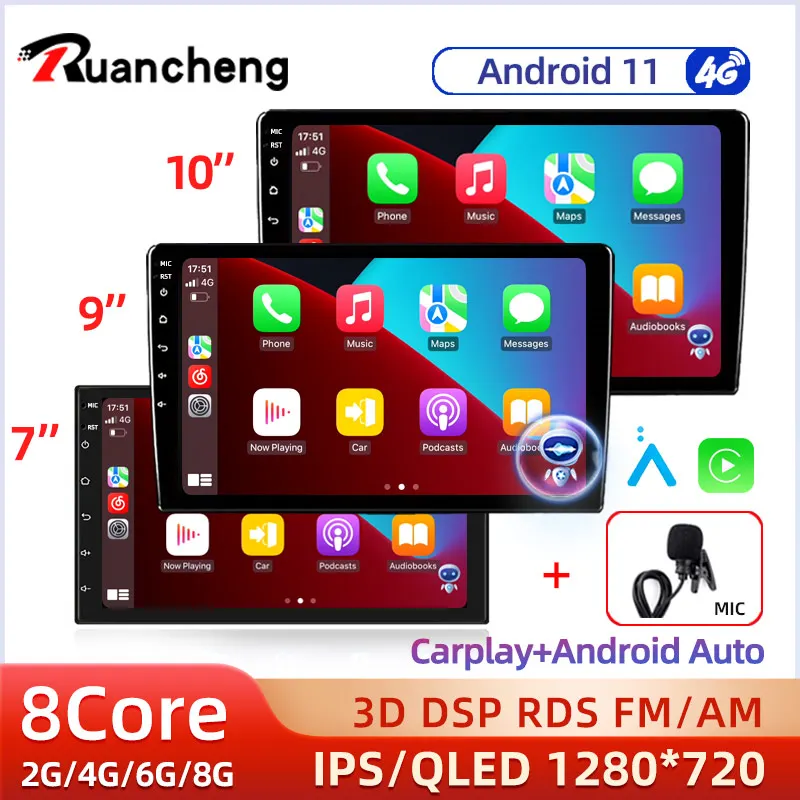 Car Radio 2 Din 7&quot; 9&quot;10″ Android 11 Multimedia Player GPS WIFI Bluetooth for - £44.60 GBP+