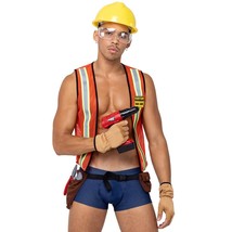 Construction Worker Costume Set Safety Reflective Vest Tool Belt Hard Hat 6195 - £63.26 GBP