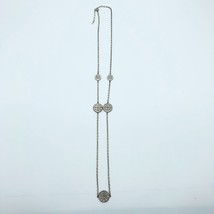 American Eagle Outfitters Necklace Silver Tone Discs Chain Cutouts Long 17&quot; - £3.95 GBP