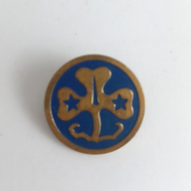 Vintage Girl Scouts World Association Pin 9-684 Shamrock Trefoil Lapel Hat Pin - £6.19 GBP