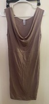 Sexy Mama Maternity Dress Size 1 Beige Bust Up To 44” Length 37” Bodycon - £8.92 GBP