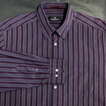 Bugatchi Uomo Xl Mens Dress Shirt Cotton MULTI-COLORED Striped Long Sleeve Shirt - £24.10 GBP