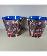 Halloween Pails Lot of 2 Tin Buckets with Handle Marvel Avengers  - £9.71 GBP