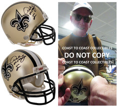 Archie Manning signed New Orleans Saints mini football helmet proof auto... - $197.99