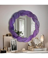 Purple framed round mirror, bathroom wall mirror, framed mirror,, Mirror... - $400.00