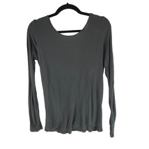 Express One Eleven Womens Top Open Back Draped Knit Long Sleeve Gray S - £4.73 GBP