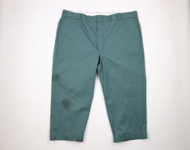 Vintage 70s Dickies Mens 48x25 Distressed Wide Leg Work Mechanic Pants Green USA - £35.00 GBP