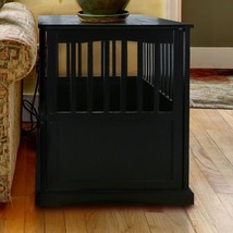 Large Dog Pet Crate Indoor Wooden End Table Nightstand Living Room Bedroom Black - £187.40 GBP