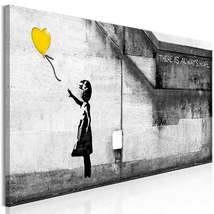 Tiptophomedecor Stretched Canvas Street Art - Banksy: There Is Always Hope Yello - $89.99+