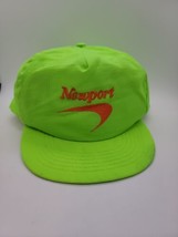 Vintage Newport Cigarette Hat Neon Green with Orange Logo - Snap Back - $13.86