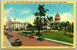 Capitol Costruzione Park Hotel Boise Idaho Id Unp Non Usato Lino Cartolina F5 - £2.38 GBP