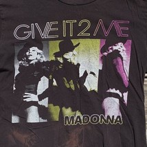 Madonna 2008 Give It 2 Me Concert Tour T Shirt Chicago Black Faded Womens M - £19.00 GBP