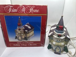 Trim A Home Light Up Christmas Village Porcelain Church Building Vintage w/ Box - £19.46 GBP