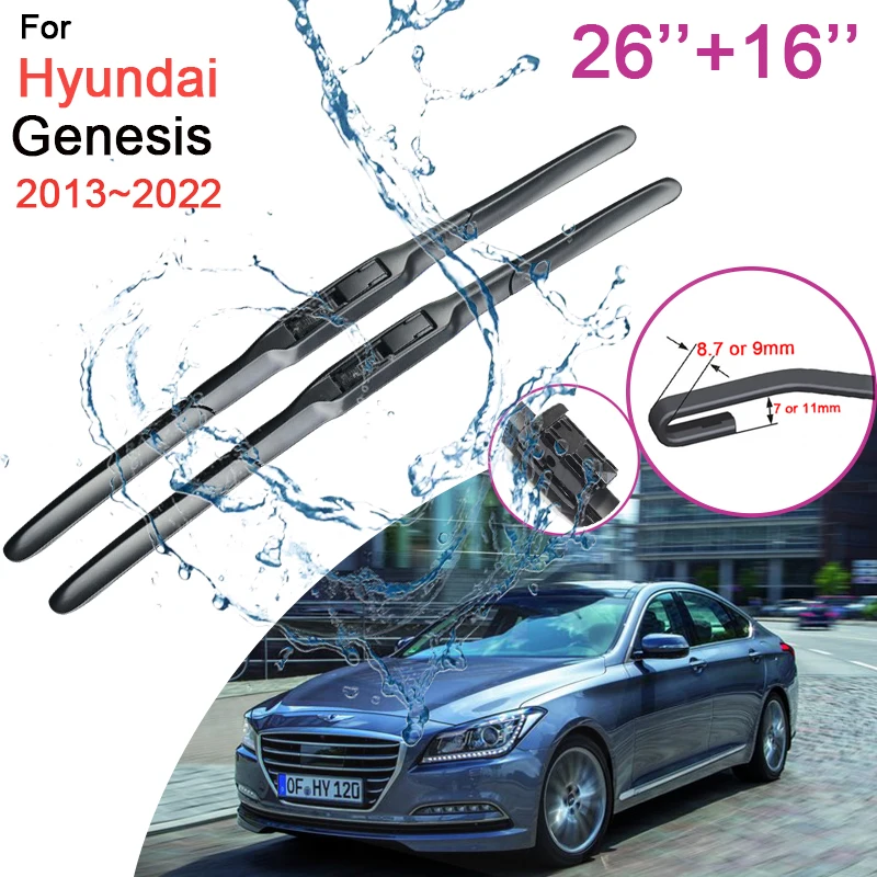 For Hyundai Genesis DH 2013~2022 2019 2020 2021 Car Wiper Blades Rubber Wiper - £19.30 GBP