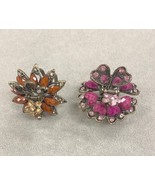 2 Metal Vintage Hair Clasps Clips Bead and Rhinestone - €16,33 EUR