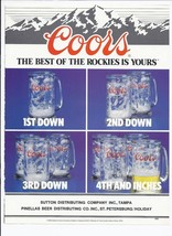 1983 Coors Bear Print Ad Vintage football 8.5&quot; x 11&quot; - £15.47 GBP