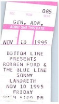 Vtg Robben Ford Sonny Landreth Ticket Stub November 10 1995 The Bottom L... - $24.74