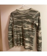 Boys Camo Green Thermal Longsleeve Shirt Size L 12 14 Chest 30” - £2.79 GBP