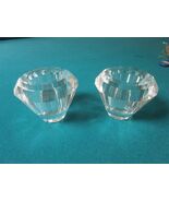 Lenox Candle Holders Crystal Diamond Shape 3&quot; PAIR - €29,53 EUR
