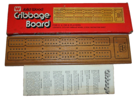 Vintage Whitman Solid Wood Cribbage Board #4230 in Original Box - Instru... - £9.59 GBP