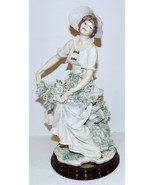 GIUSEPPE ARMANI FLORENCE ITALY 0311F ROSE HARVEST LADY WITH ROSES 13&quot; SC... - $369.79 CAD