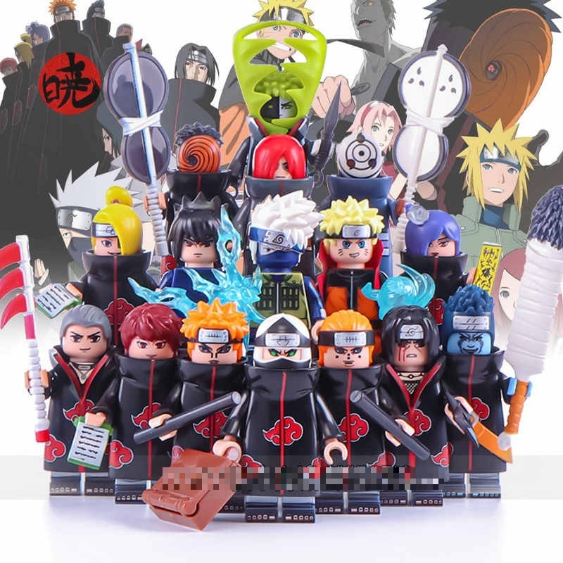 16pcs Sasuke Akatsuki Itachi Kisame Kakashi Obito Naruto Custom Minifigures - $29.49