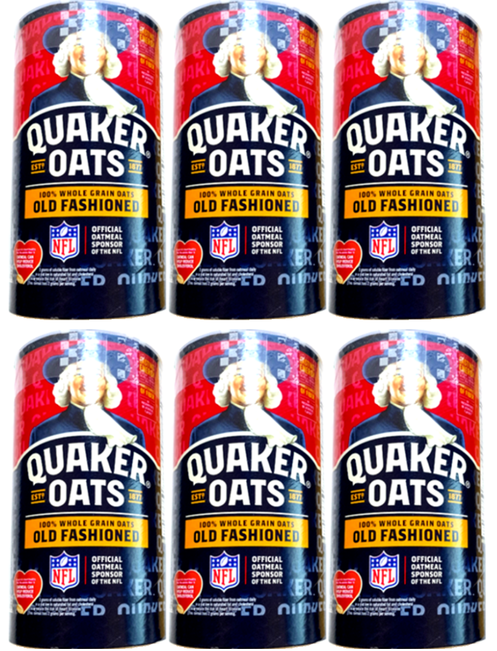 Quaker Oats 100% Whole Grain Oats, Old Fashioned Oats, 18oz - Lot of 6 Canisters - $33.00