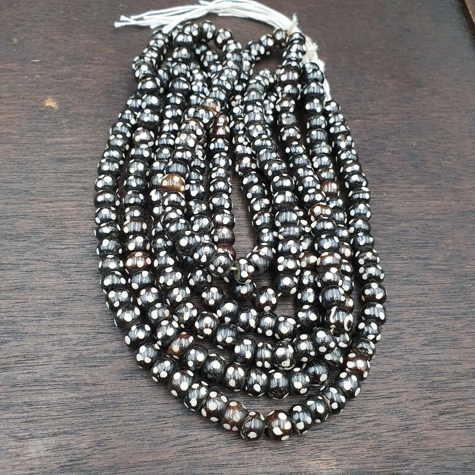 Lote 3 antiguos tibetanos tallados yak hueso collar tribal decorado cuen... - $34.89